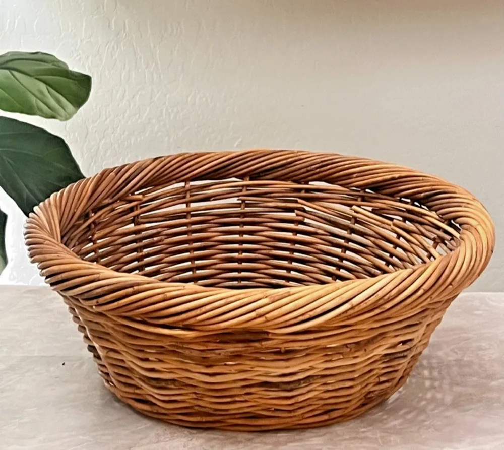 Handwoven Willow Basket Brown 18.5